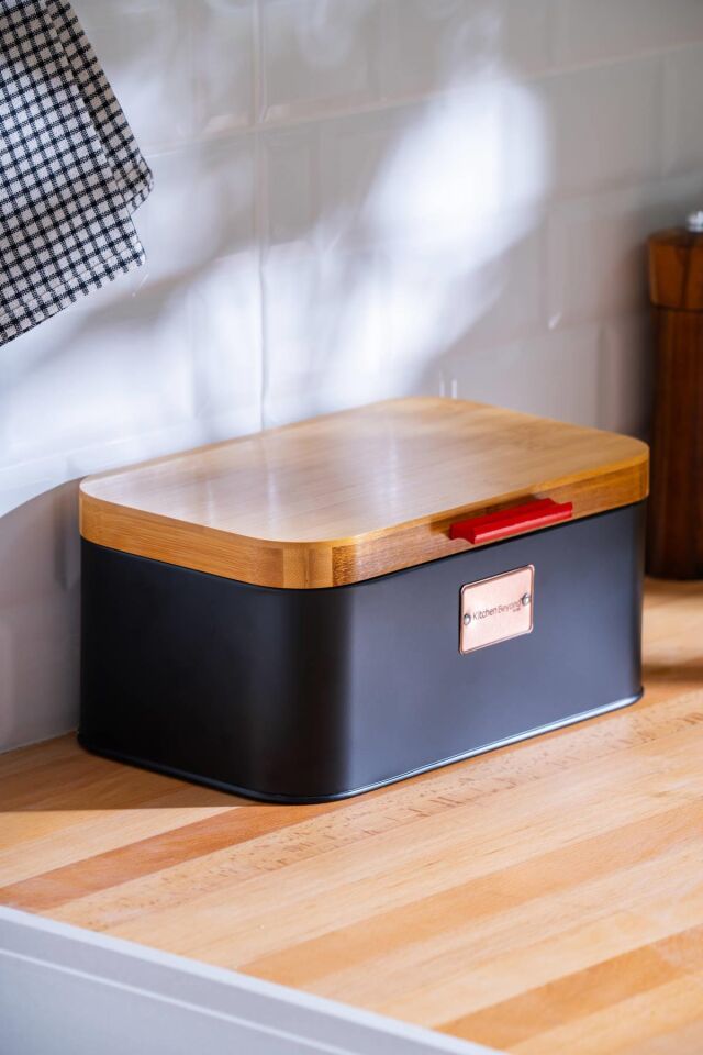 صندوق تخزين خبز سيريوس بغطاء من الخيزران - 30 سم