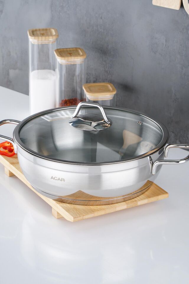 Karat Steel Flat Pot - 26 Cm