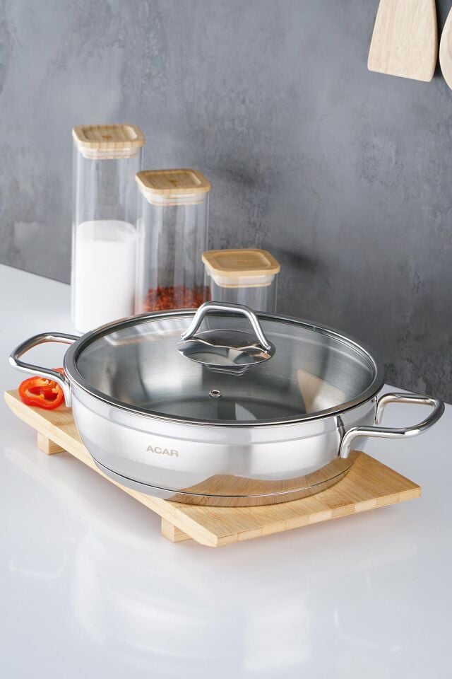 Karat Steel Flat Pot - 24 Cm