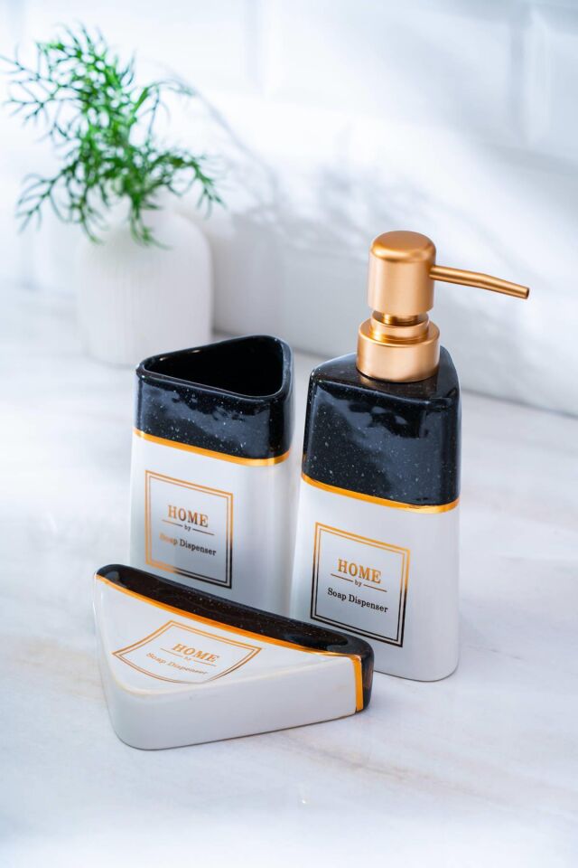 طقم حمام جاردين من 3 قطع - أسود