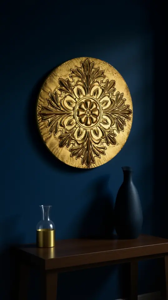 Vintage Metal Duvar Pano - 70 cm | Zamansız Bir Sanat Dokunuşu