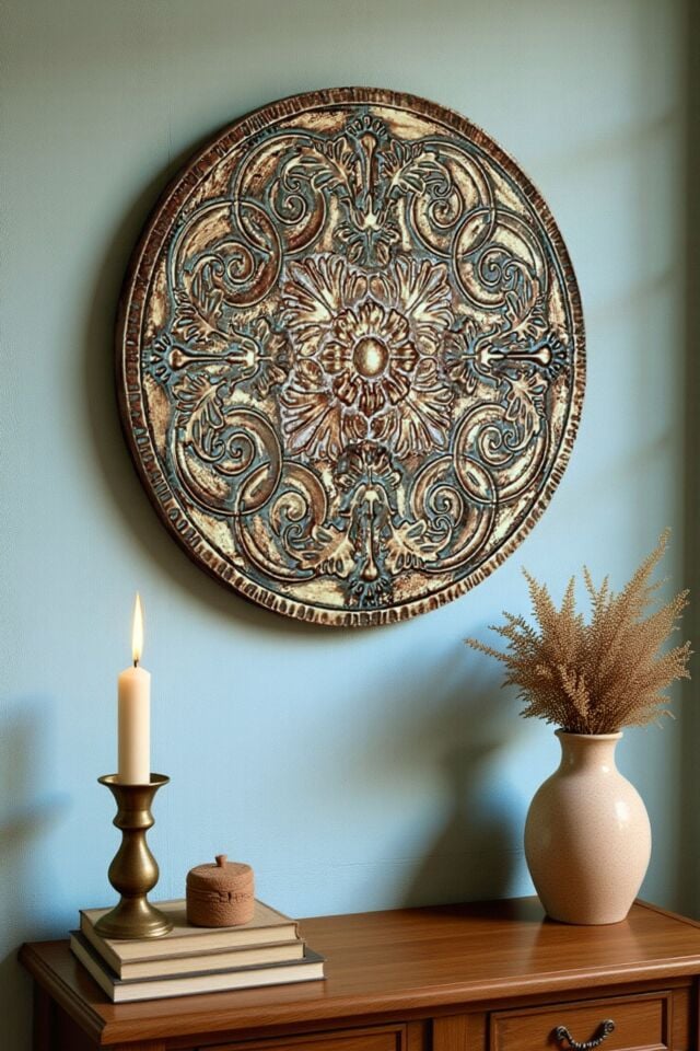 Eskitme Vintage Metal Duvar Pano - 70 cm