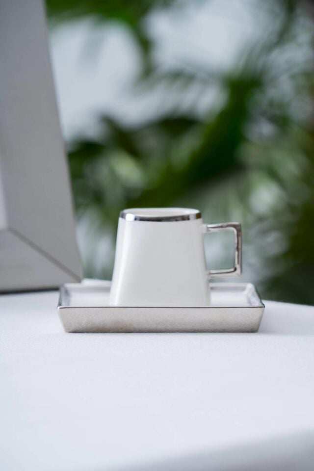 Nova 2 Kişilik Kahve Fincanı Takımı Silver 90 ml