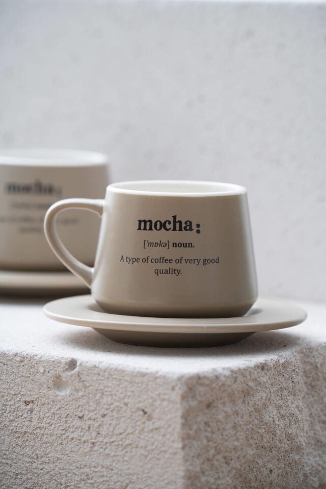 Blush 2 Kişilik Kahve Fincan Takımı - 200 ml Gri