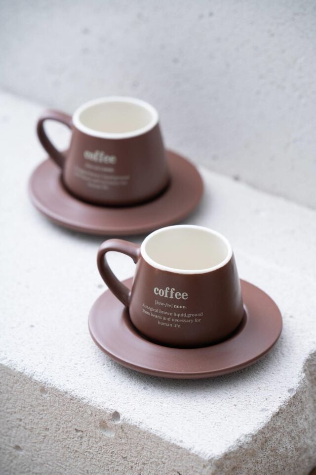 Blush 2 Kişilik Kahve Fincan Takımı - 90 ml Kahverengi