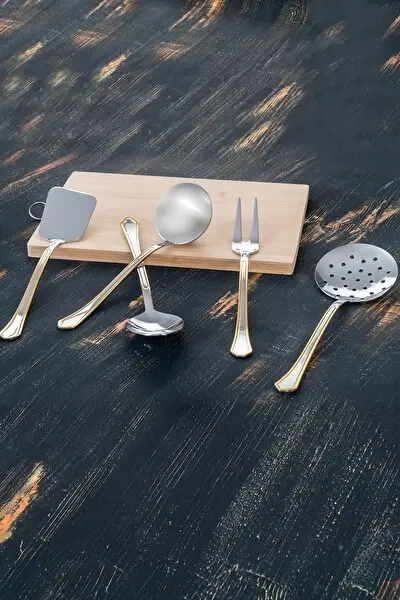 Glory 5 Piece Gold Serving Set