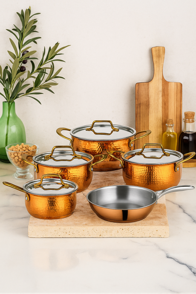 Meisa 9 Piece Bronze Cookware Set