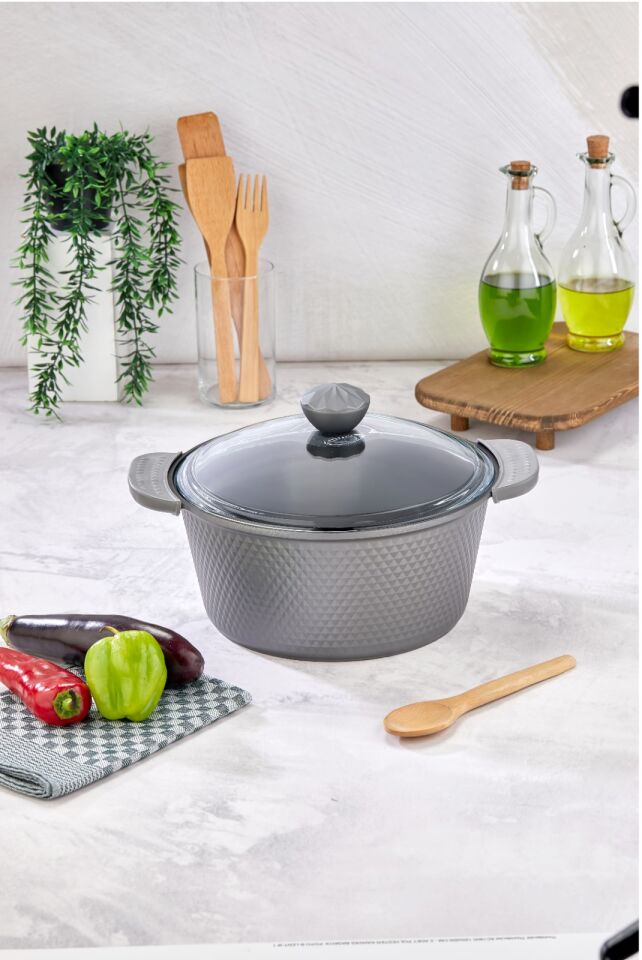 Crystal Deep Pot - 28 Cm Anthracite