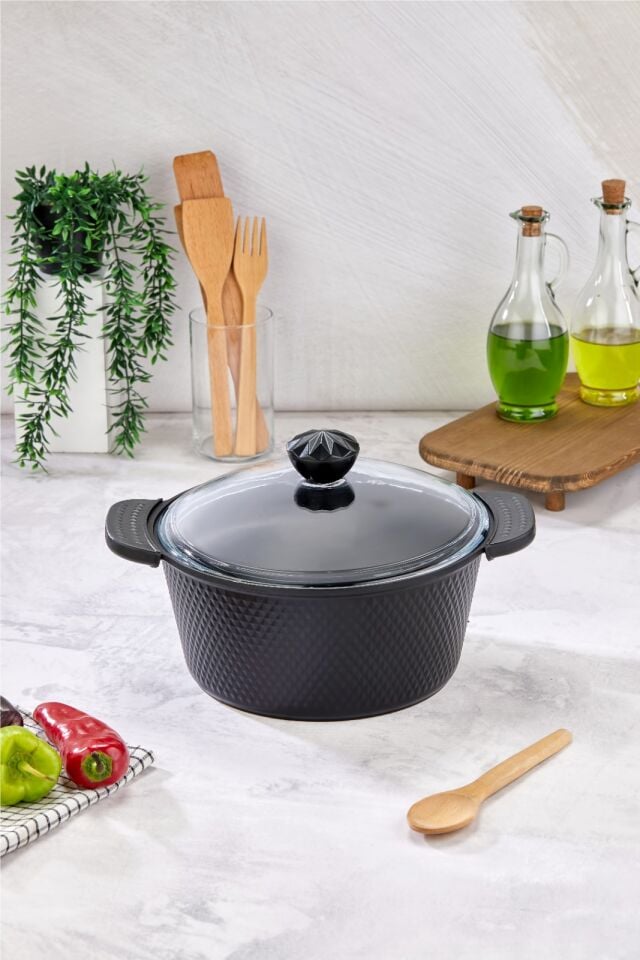 Crystal Deep Pot - 28 Cm Black