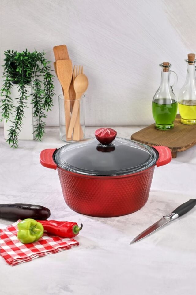Crystal Deep Pot - 28 Cm Red