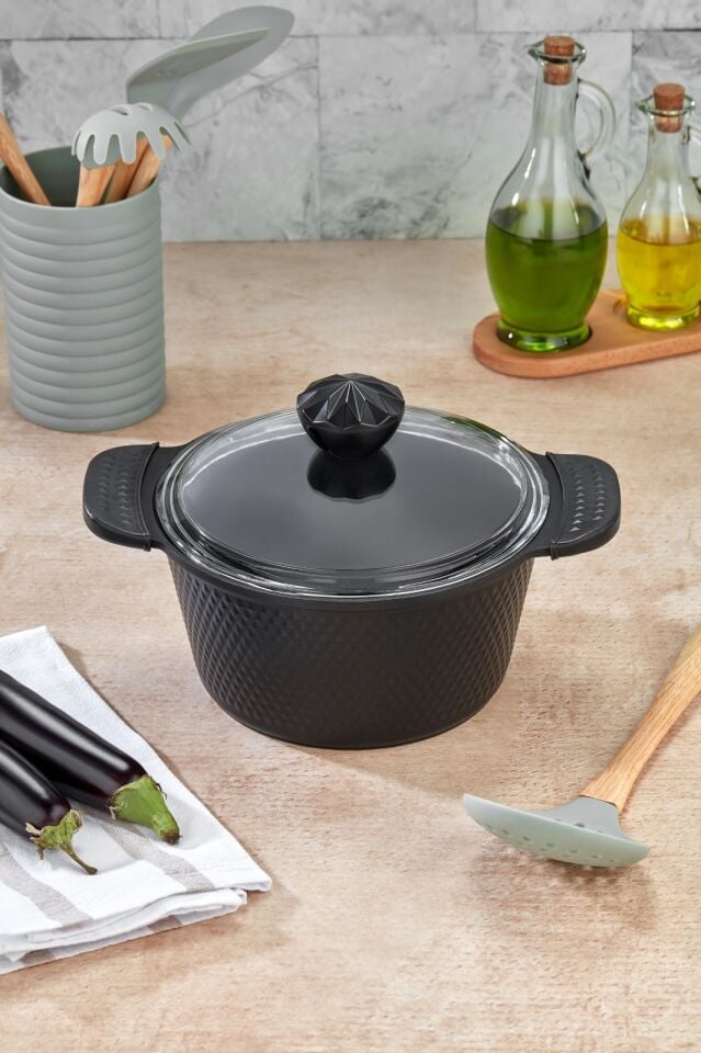 Crystal Deep Pot - 22 Cm Black
