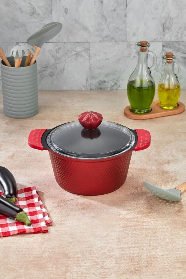 Crystal Deep Pot - 22 Cm Red