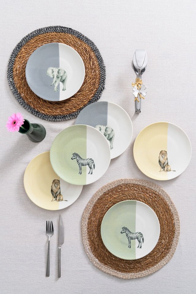 6'lı Savanda Safari Temalı Pasta Tabağı Seti 20cm - Kahvaltı & Tatlı Sunum