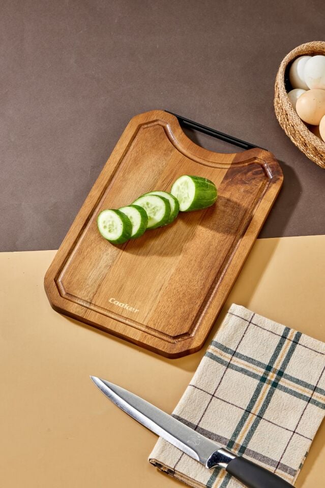 لوح تقطيع من خشب الأكاسيا الطبيعي 30×20 سم