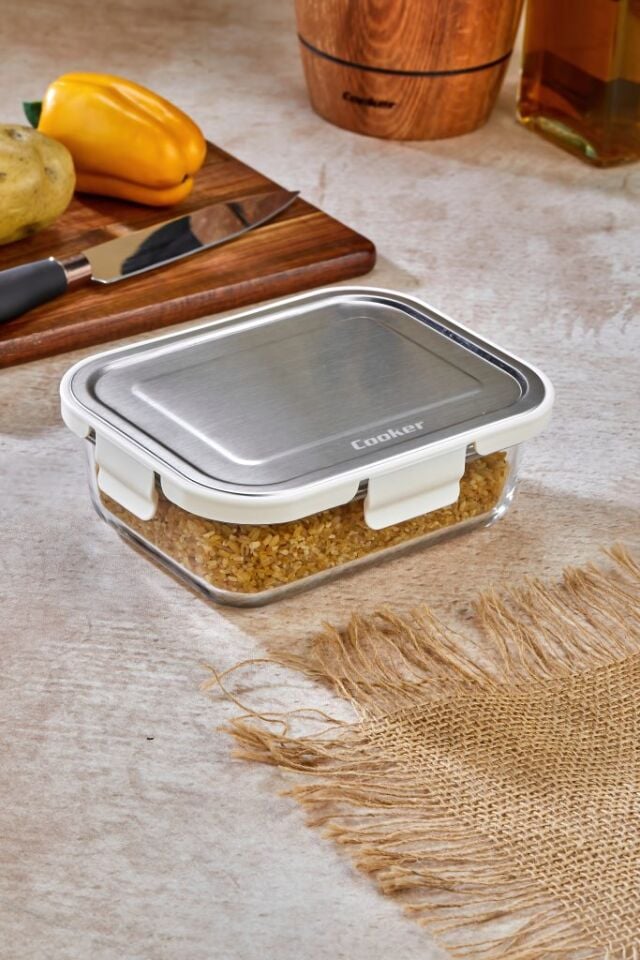 Glass Storage Container with Steel Lid – 1000 ml
