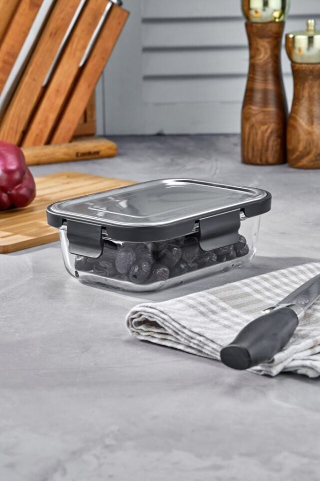 Glass Storage Container with Steel Lid – 640 ml