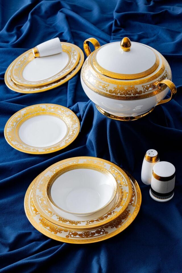 Morwenna 12 Kişilik 60 Parça Porselen Yemek Takımı