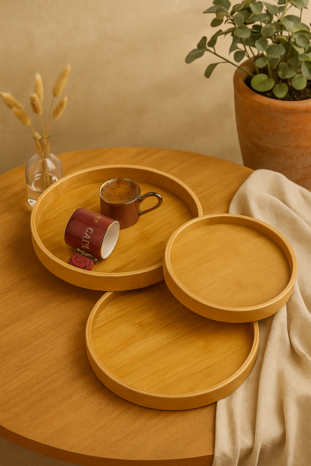 Bambu Oval 3’lü Tepsi Seti