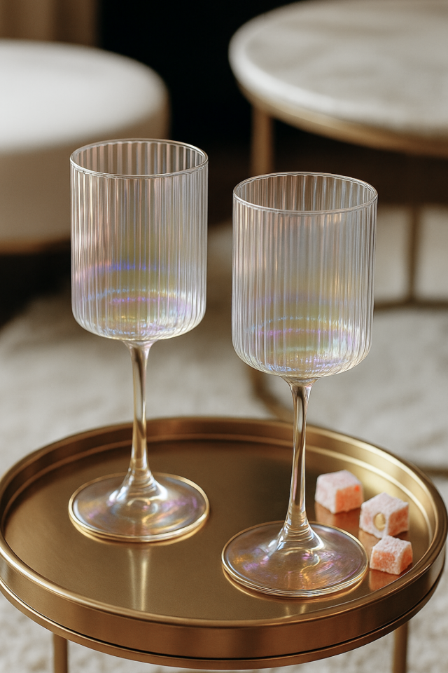 Luxe Aura 2’li Kristal Kesim Kahve Yanı Kadeh Bardak Seti – Işıltılı Modern Tasarım