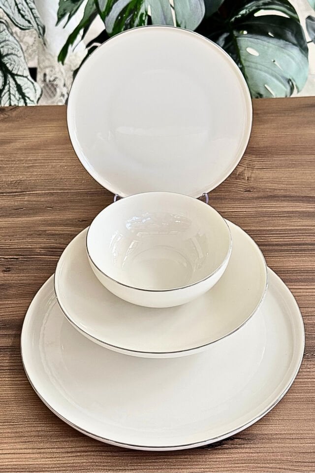 Lazzi Silver Lace 24 Parça 6 Kişilik Porselen Yemek Takımı