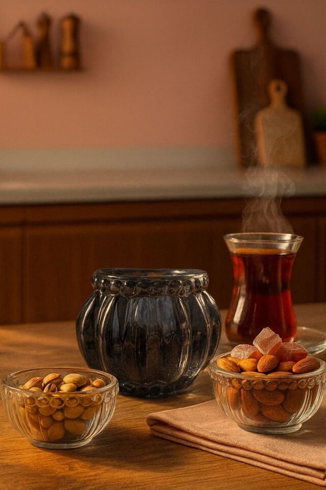 6 Parça Premium Kristal Lokumluk & Çerezlik Sunum Seti