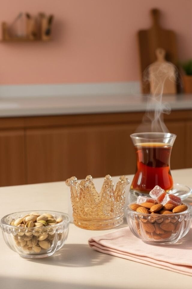 6 Parça Premium Kristal Lokumluk & Çerezlik Sunum Seti