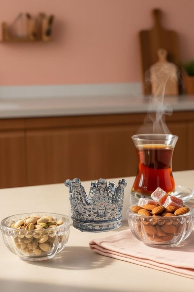 6 Parça Premium Kristal Lokumluk & Çerezlik Sunum Seti