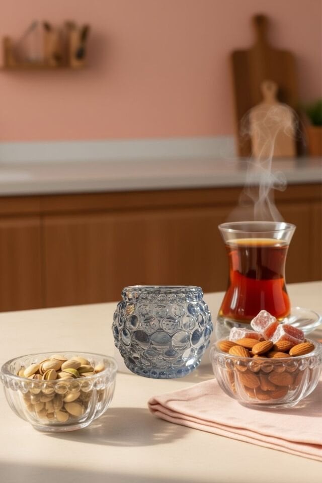 6 Parça Premium Kristal Lokumluk & Çerezlik Sunum Seti