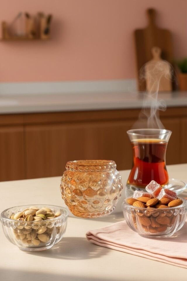 6 Parça Premium Kristal Lokumluk & Çerezlik Sunum Seti