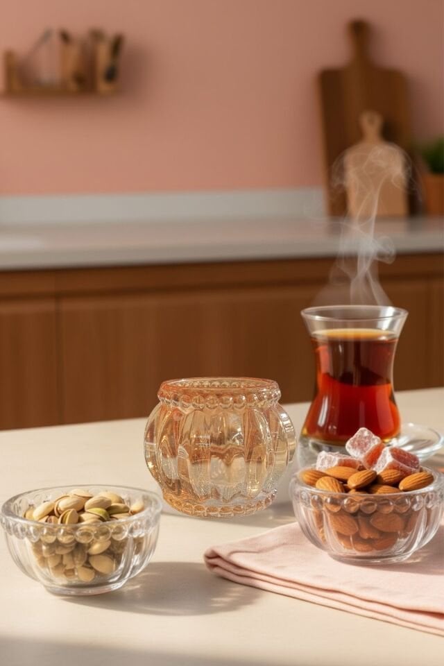 6 Parça Premium Kristal Lokumluk & Çerezlik Sunum Seti