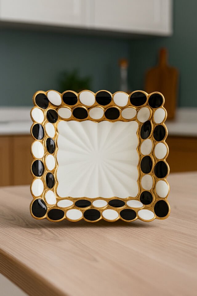 Monochrome Luxe Kare Porselen Sunum Tabağı