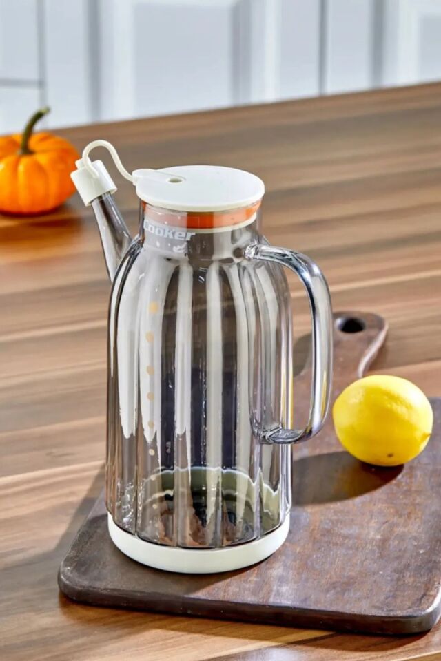 1.1 Litre Borosilikat Cam Yağlık & Sirkelik – Zeytinyağı İçin Şık ve Dayanıklı Tasarım