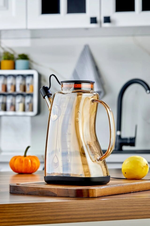 1.1 Litre Borosilikat Cam Yağlık & Sirkelik – Zeytinyağı İçin Şık ve Dayanıklı Tasarım