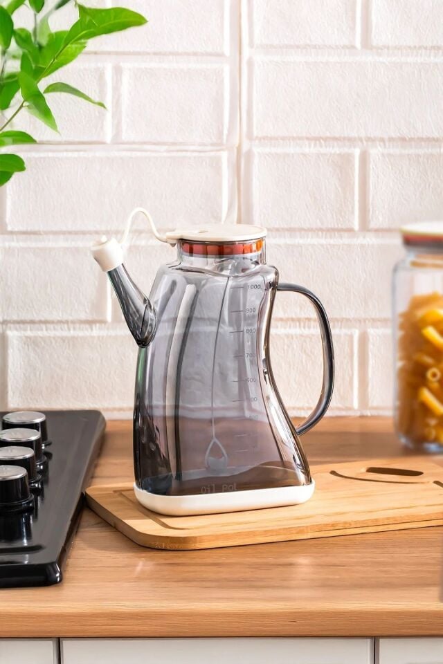 1.1 Litre Borosilikat Cam Yağlık & Sirkelik – Zeytinyağı İçin Şık ve Dayanıklı Tasarım