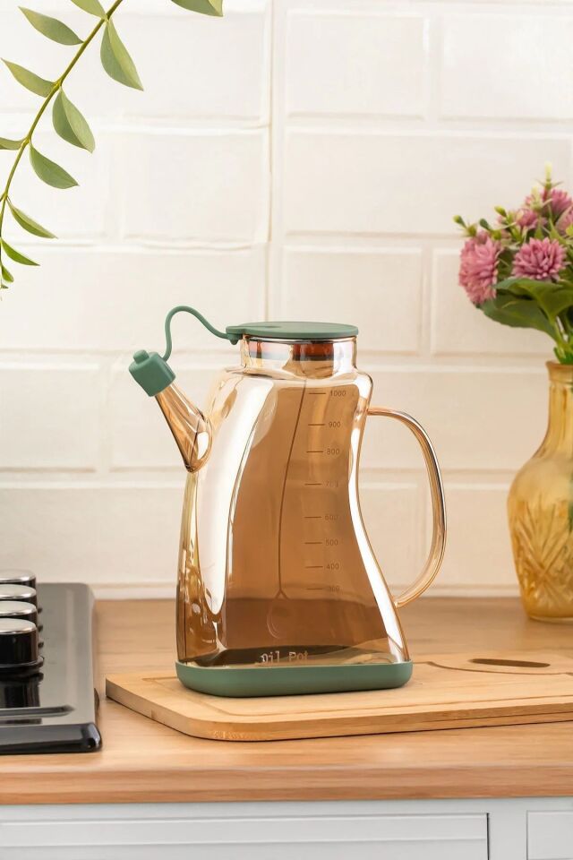 1.1 Litre Borosilikat Cam Yağlık & Sirkelik – Zeytinyağı İçin Şık ve Dayanıklı Tasarım