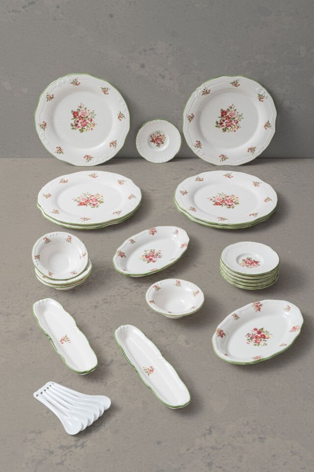 Lovera Porselen Kahvaltı Takımı 6 Kişilik 26 Parça – Günlük ve Şık Kullanım