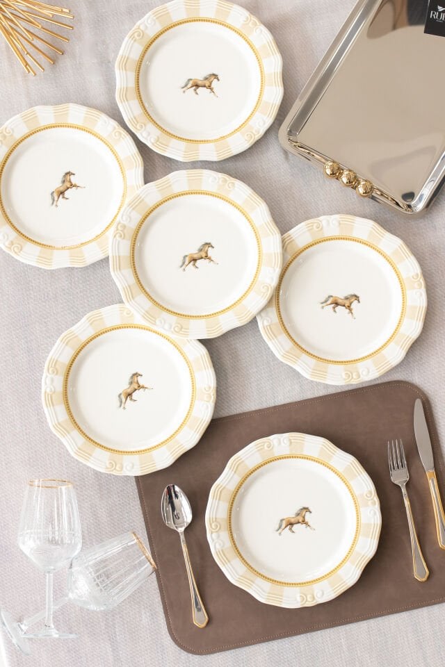 Majestic 6'lı Porselen Servis Tabağı - 25 cm