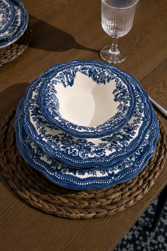 Velour Nays 24 Parça 6 Kişilik Porselen Yemek Takımı