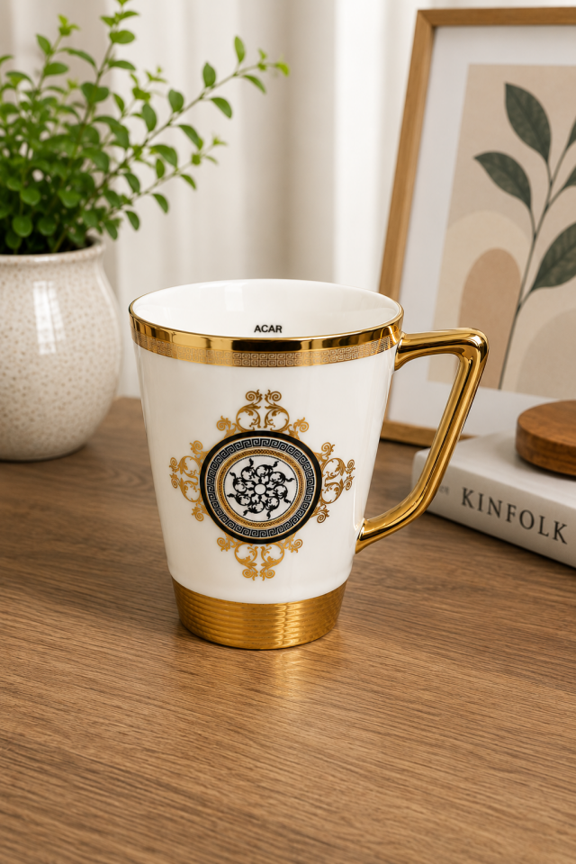 Modern Desenli Porselen Kupa Bardak 220 ml