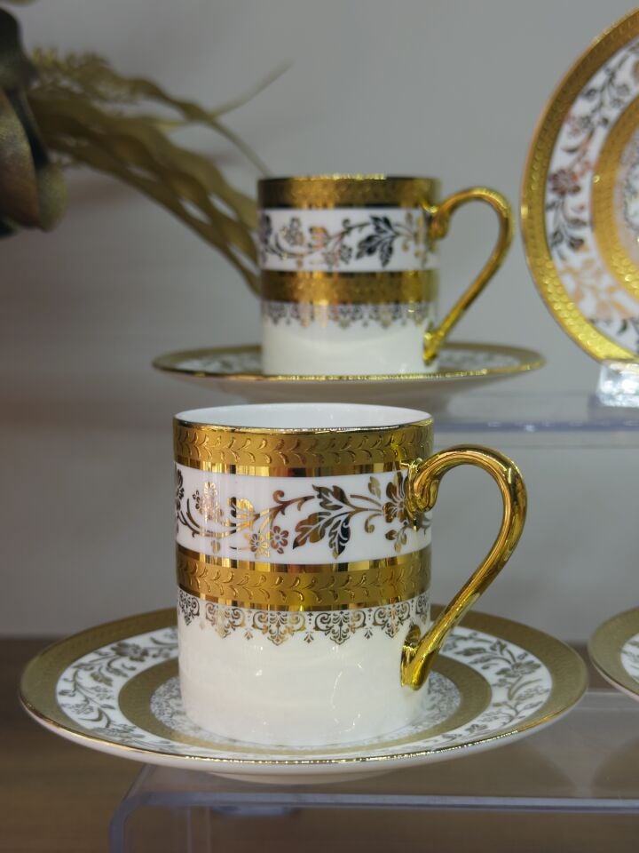 Olivette Gold İşlemeli Kahve Fincanı Takımı