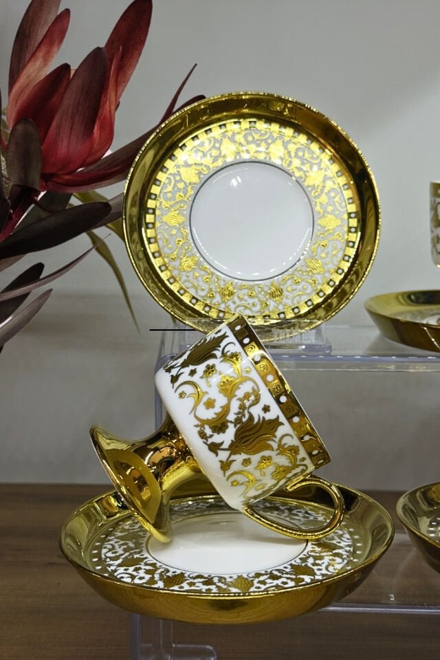 Osmanlı Motifli 6 Kişilik Türk Kahvesi Fincan Takımı – 115 ml